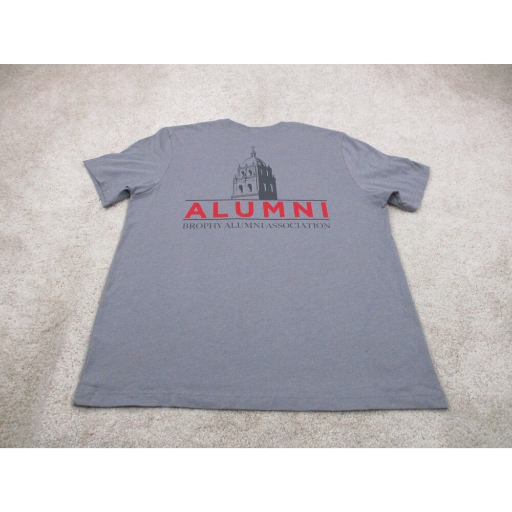 Brophy College Prep Shirt Men XL Gray Alumni Cotton Phoenix Arizona Short Sleeve
